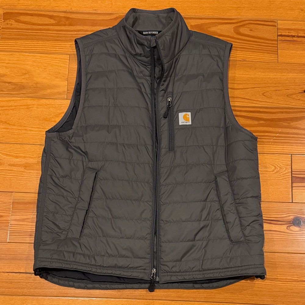 Carhartt Rain Defender Charcoal Quilted Vest Large